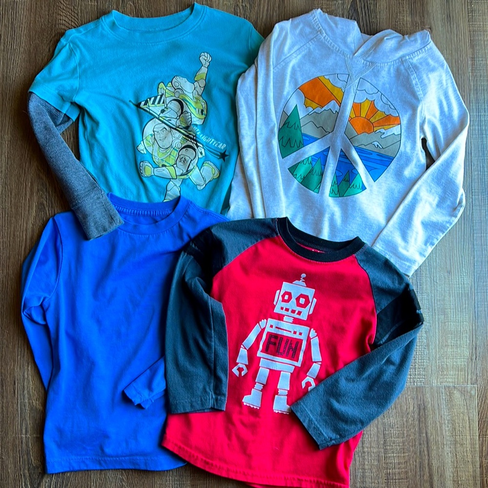 Lot of 4 toddler boy long sleeve tshirts, 4T